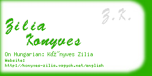 zilia konyves business card